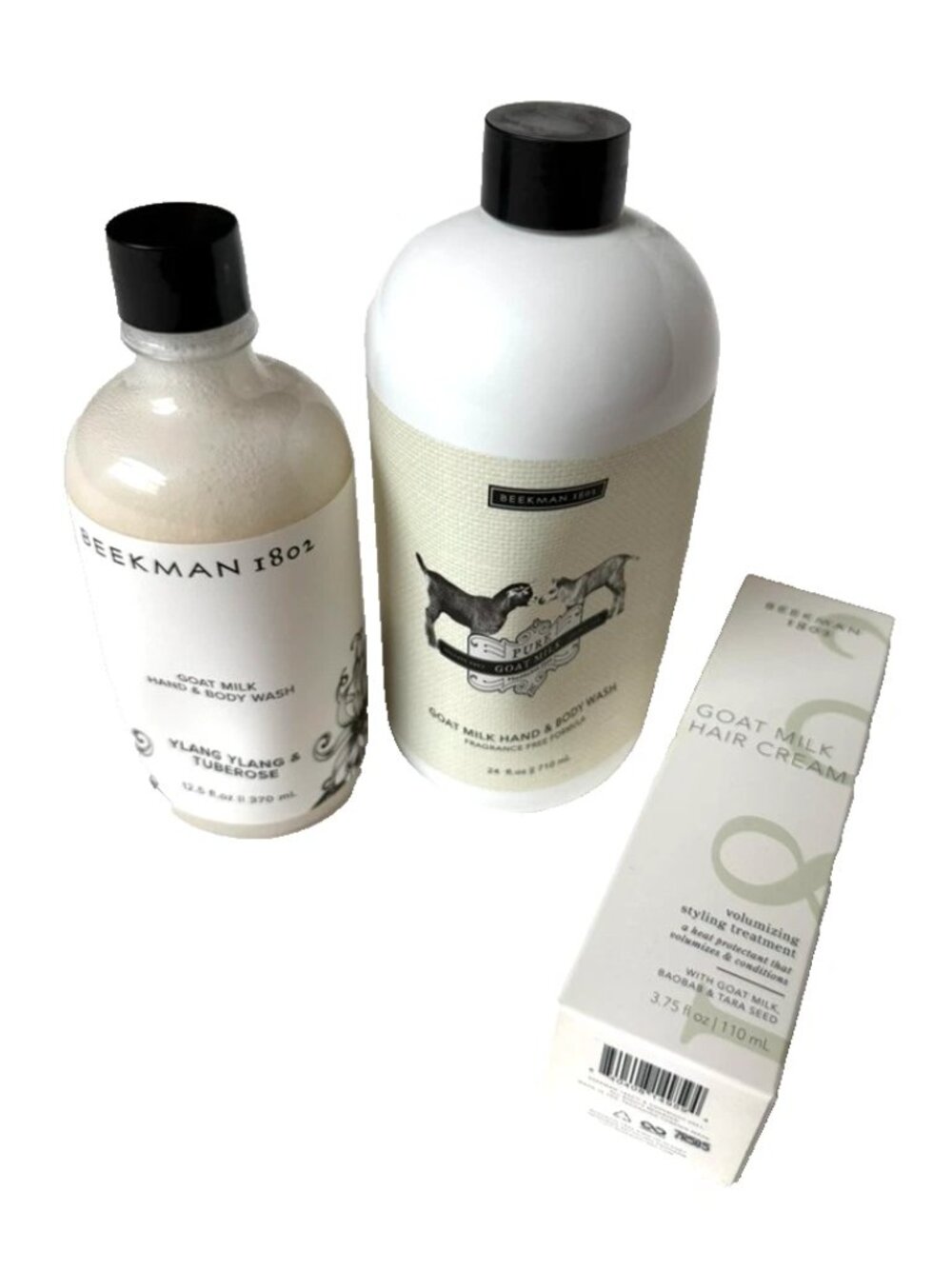 Beekman 1802 Goat Milk Hair Cream Hand & Body Wash Volumizing Styling Treatment
